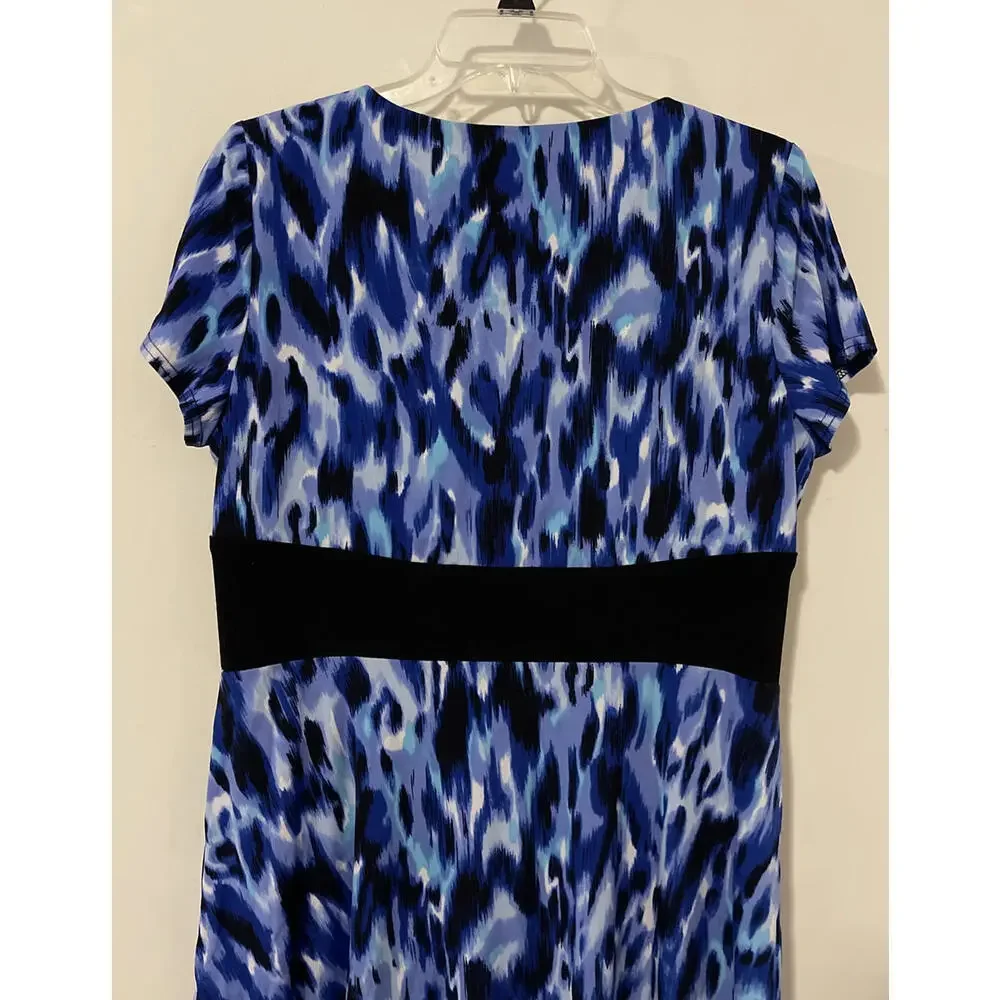 Kathy Roberts Womens Size 14 Blue Short-Sleeved Vneck Knee-Length Dress! A2083 - Picture 6 of 6